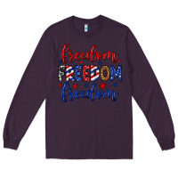Plum Freedom freedom freedom Long Sleeve Tee - Neo Western