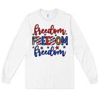 White Freedom freedom freedom Long Sleeve Tee - Neo Western