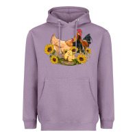 Lavender western coop animals farm chicken chick rooster sunflowers Heavyweight Hoodie - Artiststas