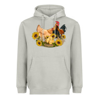 Moon Dust western coop animals farm chicken chick rooster sunflowers Heavyweight Hoodie - Artiststas