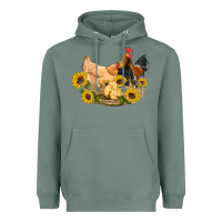 Sage western coop animals farm chicken chick rooster sunflowers Heavyweight Hoodie - Artiststas