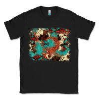 Black aztec turquoise glitter cowhide  tooled leather ba Classic Tee - FaDigitalArtStudio