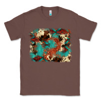 Chestnut aztec turquoise glitter cowhide  tooled leather ba Classic Tee - FaDigitalArtStudio