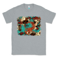 Heather Grey aztec turquoise glitter cowhide  tooled leather ba Classic Tee - FaDigitalArtStudio