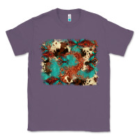 Lavender aztec turquoise glitter cowhide  tooled leather ba Classic Tee - FaDigitalArtStudio