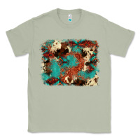 Matcha aztec turquoise glitter cowhide  tooled leather ba Classic Tee - FaDigitalArtStudio