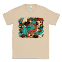 Mushroom aztec turquoise glitter cowhide  tooled leather ba Classic Tee - FaDigitalArtStudio