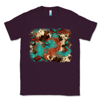 Plum aztec turquoise glitter cowhide  tooled leather ba Classic Tee - FaDigitalArtStudio