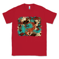 Red aztec turquoise glitter cowhide  tooled leather ba Classic Tee - FaDigitalArtStudio