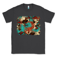 Smoke aztec turquoise glitter cowhide  tooled leather ba Classic Tee - FaDigitalArtStudio