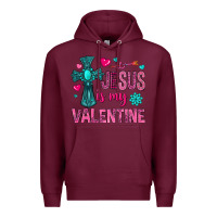 Burgundy jesus is my valentine Premium Hoodie - NancyCooperArtShop