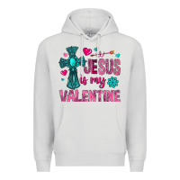 Dove Grey jesus is my valentine Premium Hoodie - NancyCooperArtShop