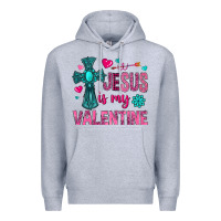 Heather Grey jesus is my valentine Premium Hoodie - NancyCooperArtShop