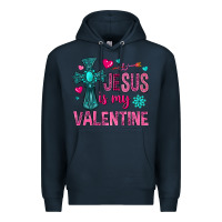 Navy jesus is my valentine Premium Hoodie - NancyCooperArtShop