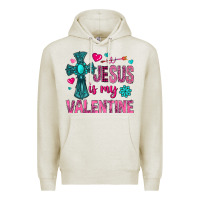 Oatmeal Heather jesus is my valentine Premium Hoodie - NancyCooperArtShop