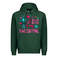 Sports Green jesus is my valentine Premium Hoodie - NancyCooperArtShop