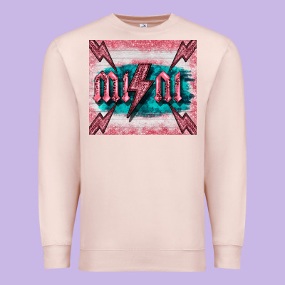 Western Mini Pink Glitter Premium Sweatshirt Designed By Barkaloodesign