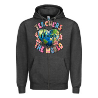 Charcoal Heather teachers change the world Zipper Hoodie - JahusDesignShop