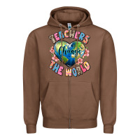 Chestnut teachers change the world Zipper Hoodie - JahusDesignShop