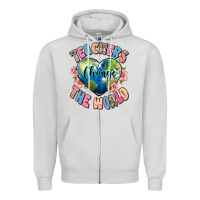 Dove Grey teachers change the world Zipper Hoodie - JahusDesignShop