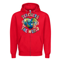 Red teachers change the world Zipper Hoodie - JahusDesignShop