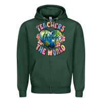 Sports Green teachers change the world Zipper Hoodie - JahusDesignShop