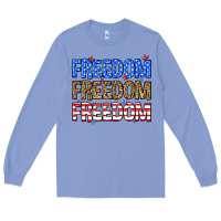 Colony Blue Freedom freedom freedom Long Sleeve Tee - Neo Western