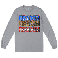 Heather Grey Freedom freedom freedom Long Sleeve Tee - Neo Western