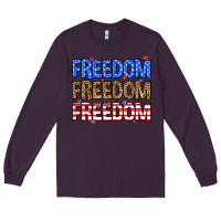 Plum Freedom freedom freedom Long Sleeve Tee - Neo Western