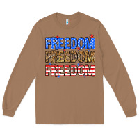 Toasted Coconut Freedom freedom freedom Long Sleeve Tee - Neo Western