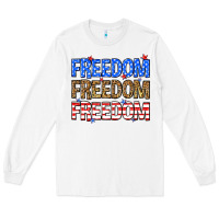 White Freedom freedom freedom Long Sleeve Tee - Neo Western