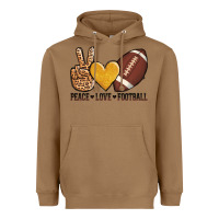 Toasted Coconut peace love football Heavyweight Hoodie - AdoDesignShop