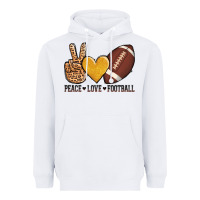 White peace love football Heavyweight Hoodie - AdoDesignShop