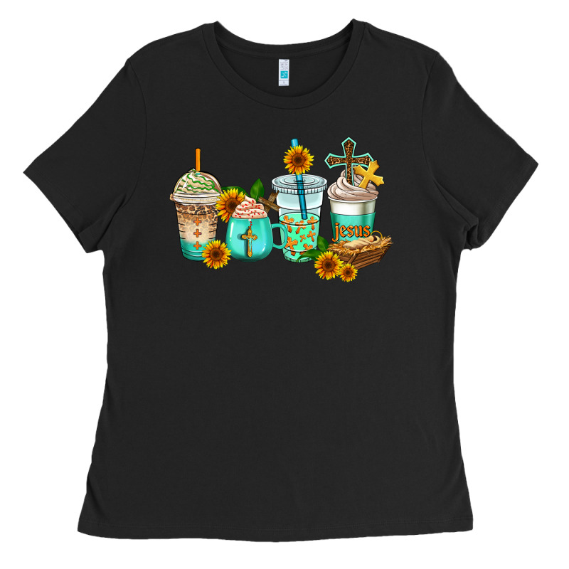 Jesus Coffee Cups Ladies Tee by AdoDesignShop | Teevron