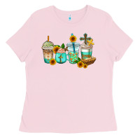 Bubblegum Pink jesus coffee cups Ladies Tee - AdoDesignShop