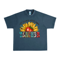 Midnight Navy teacher with sunflower Urban Heavy Tee - texasbilliewilder