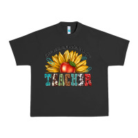 Pigment Black teacher with sunflower Urban Heavy Tee - texasbilliewilder