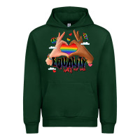 Forest Green equality hurts no one lgbtq hands Urban Hoodie - LillyAllenDesigns