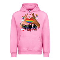 Fuchsia Pink equality hurts no one lgbtq hands Urban Hoodie - LillyAllenDesigns