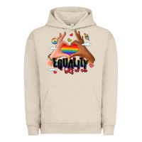 Pigment French Oak equality hurts no one lgbtq hands Urban Hoodie - LillyAllenDesigns