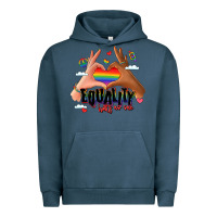 Pigment Midnight Navy equality hurts no one lgbtq hands Urban Hoodie - LillyAllenDesigns