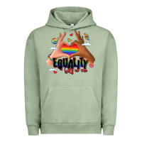 Pigment Oil Green equality hurts no one lgbtq hands Urban Hoodie - LillyAllenDesigns