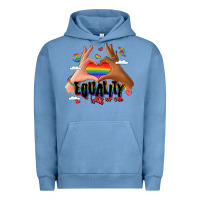 Pigment Pebble Blue equality hurts no one lgbtq hands Urban Hoodie - LillyAllenDesigns