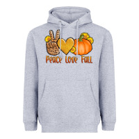 Heather Grey peace love fall Heavyweight Hoodie - AdoDesignShop