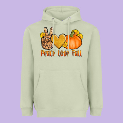 Peace Love Fall Heavyweight Hoodie Designed By Adodesignshop