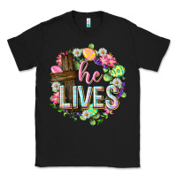 Black He lives Easter with flowers Classic Tee - Neo Western