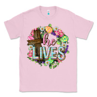 Bubblegum Pink He lives Easter with flowers Classic Tee - Neo Western
