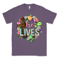 Lavender He lives Easter with flowers Classic Tee - Neo Western