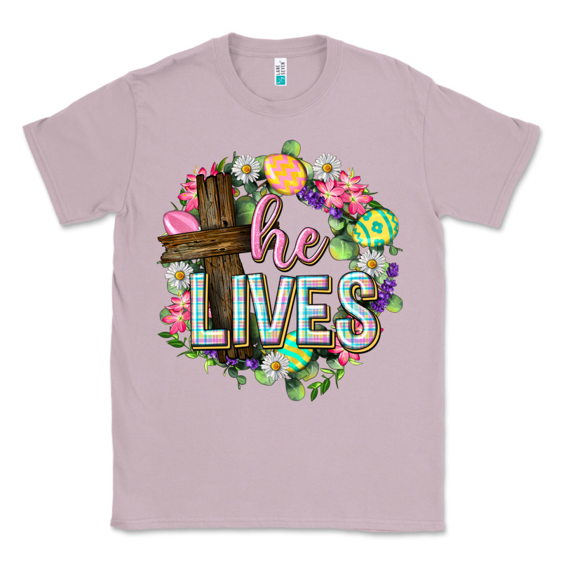He Lives Easter With Flowers Classic Tee by Neo Western | Teevron