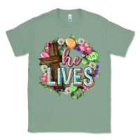Sage He lives Easter with flowers Classic Tee - Neo Western